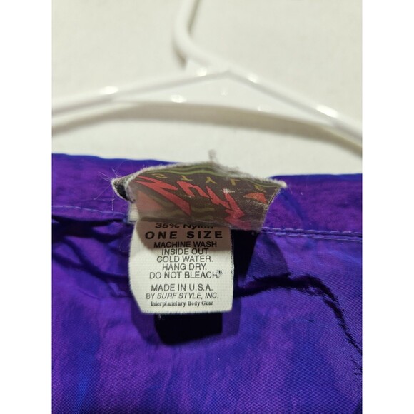 Vintage 90’s Surf Style Iridescent Quarter Zip Windbreaker Purple Blue One Siz - Picture 6 of 8